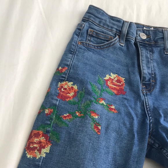 topshop embroidered jamie jeans - Picture 2 of 3